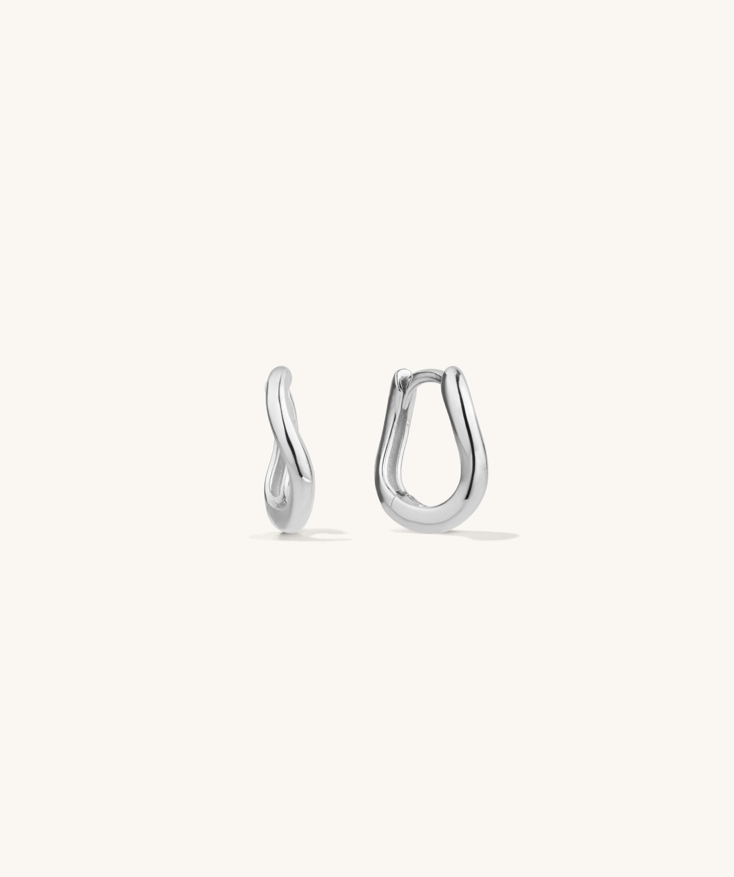 Mini Wavy Silver Huggie Hoops