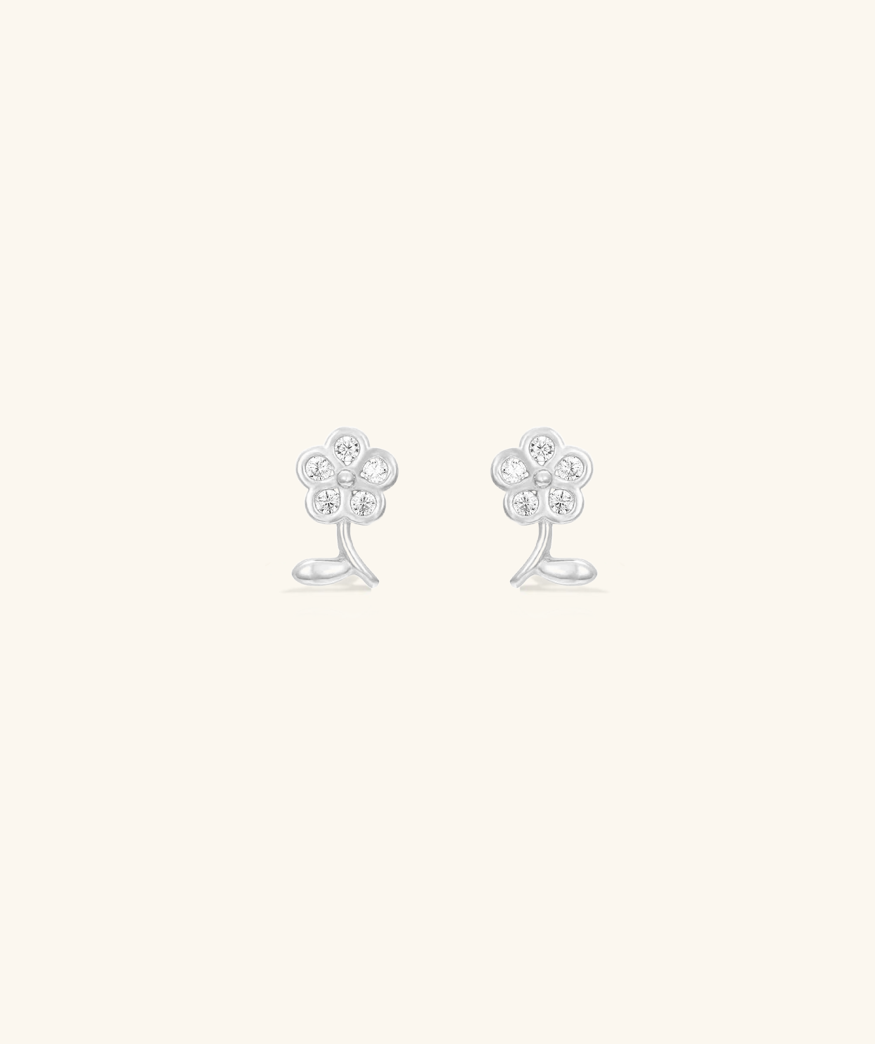 Wildflower Sparkle Studs in Silver