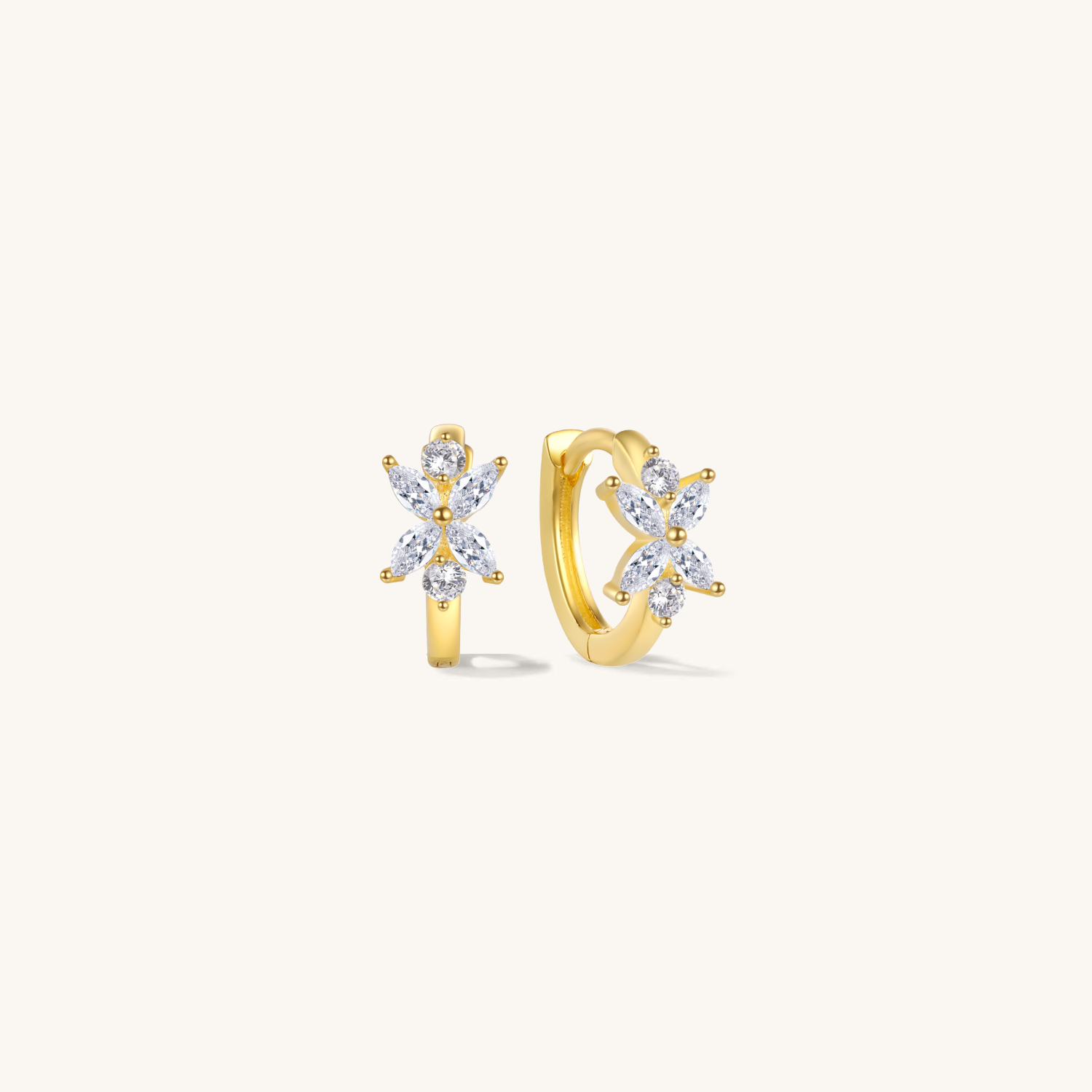 Orchid CZ Gold Huggies