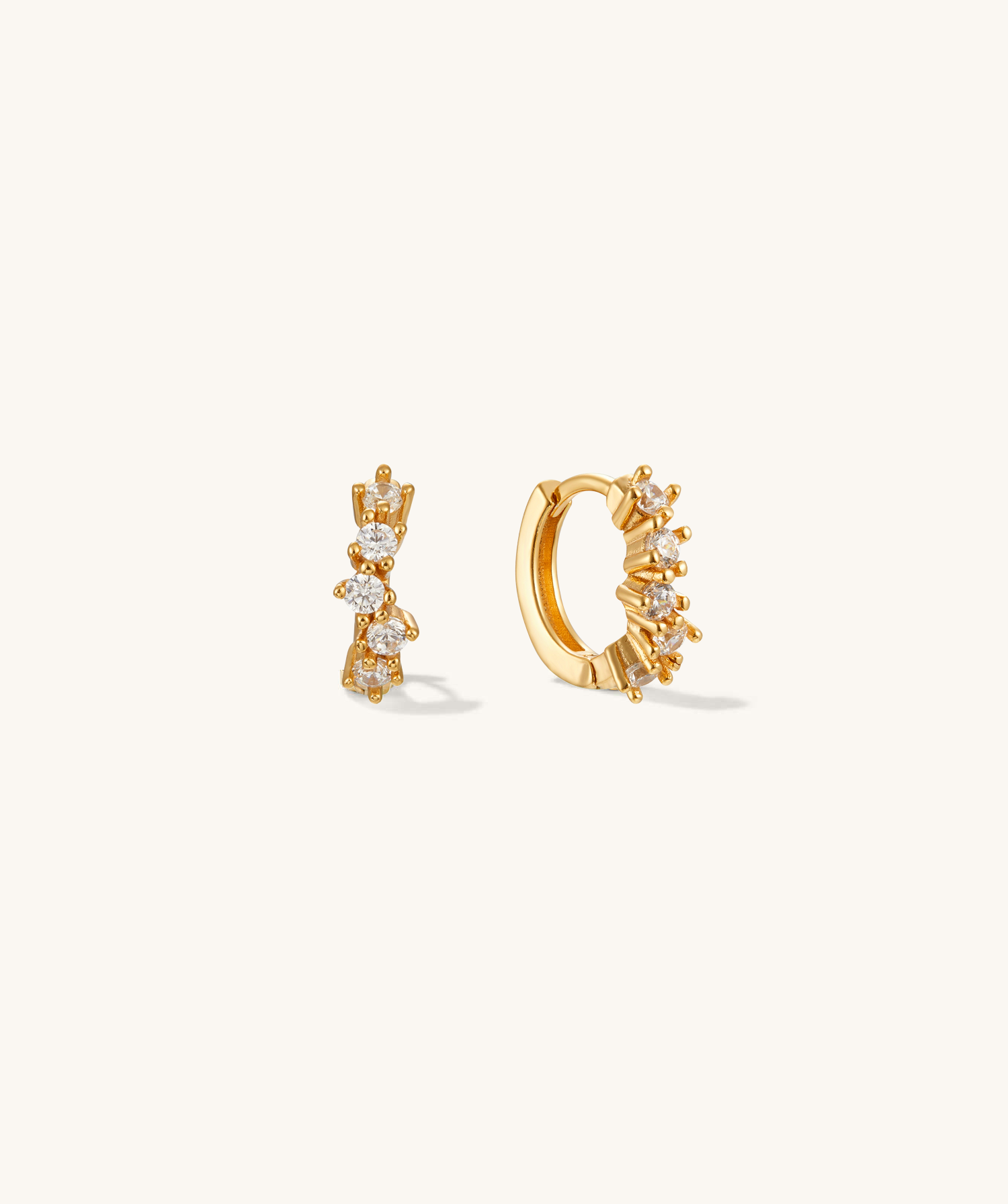 Curvy CZ Gold Huggies