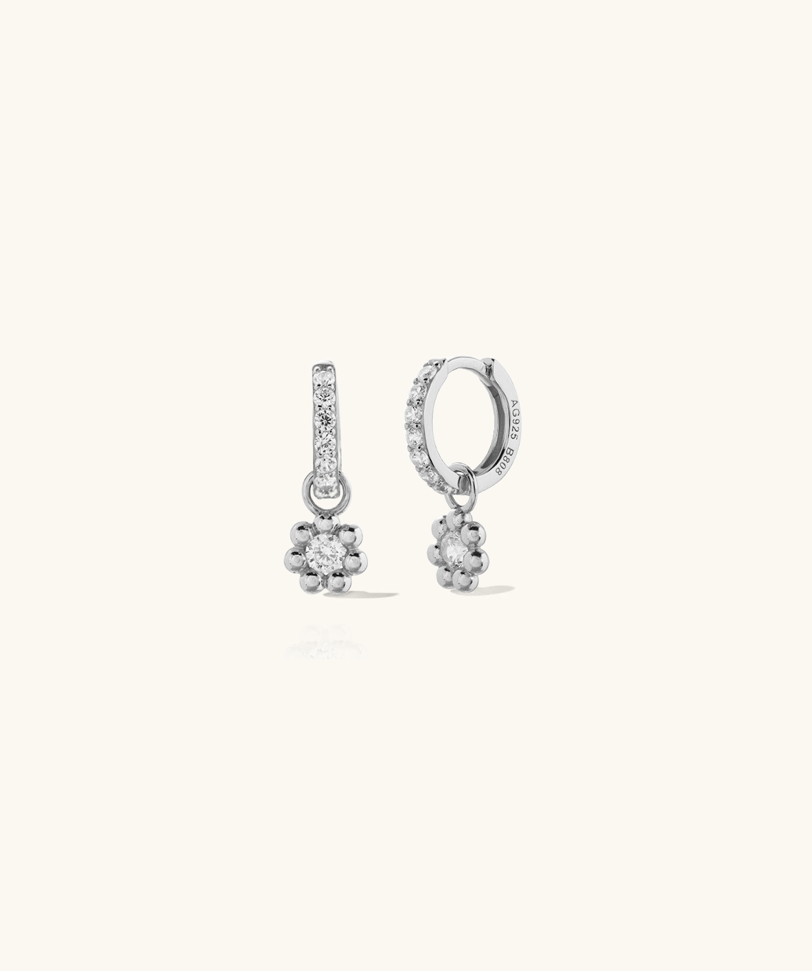 Bloom Hoops in Silver