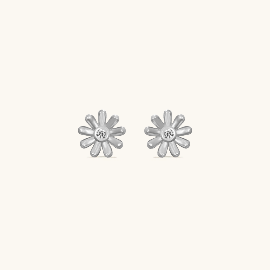 Daisy Studs in Silver