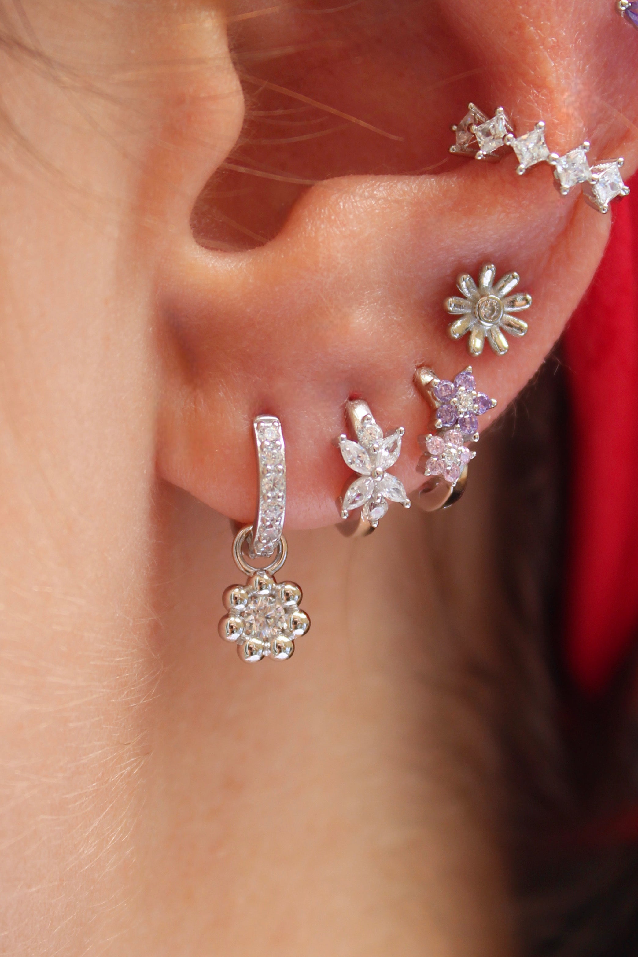 Bloom Hoops in Silver