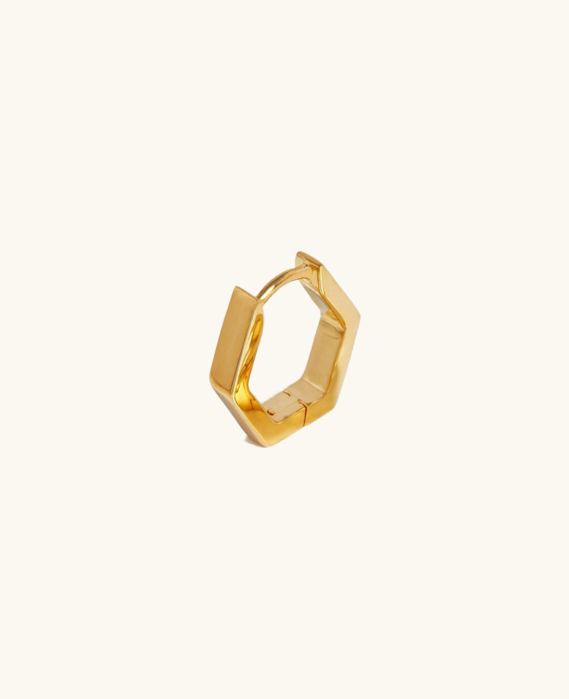 Pentagon Gold Hoops