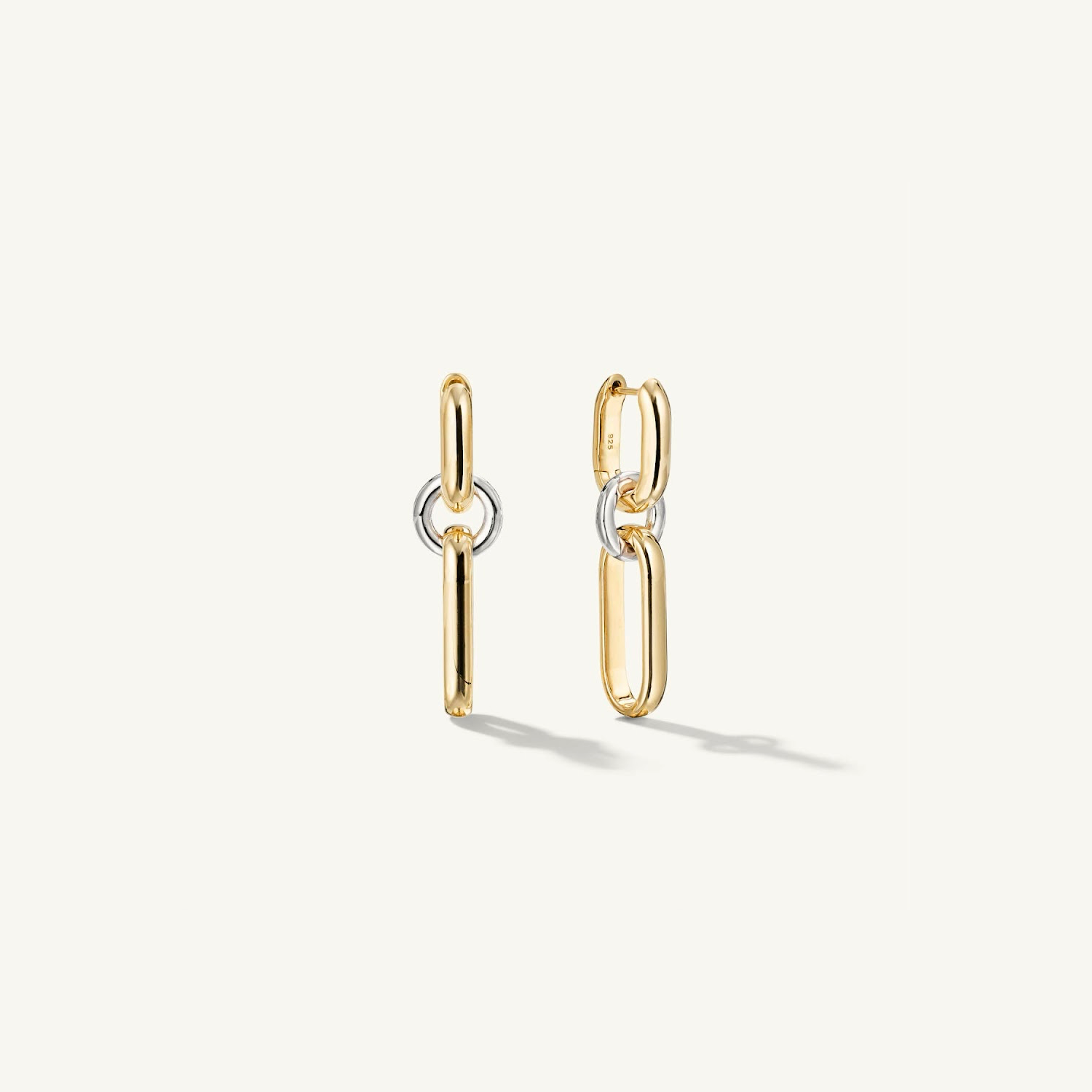 Mixed-Metal Link Earrings