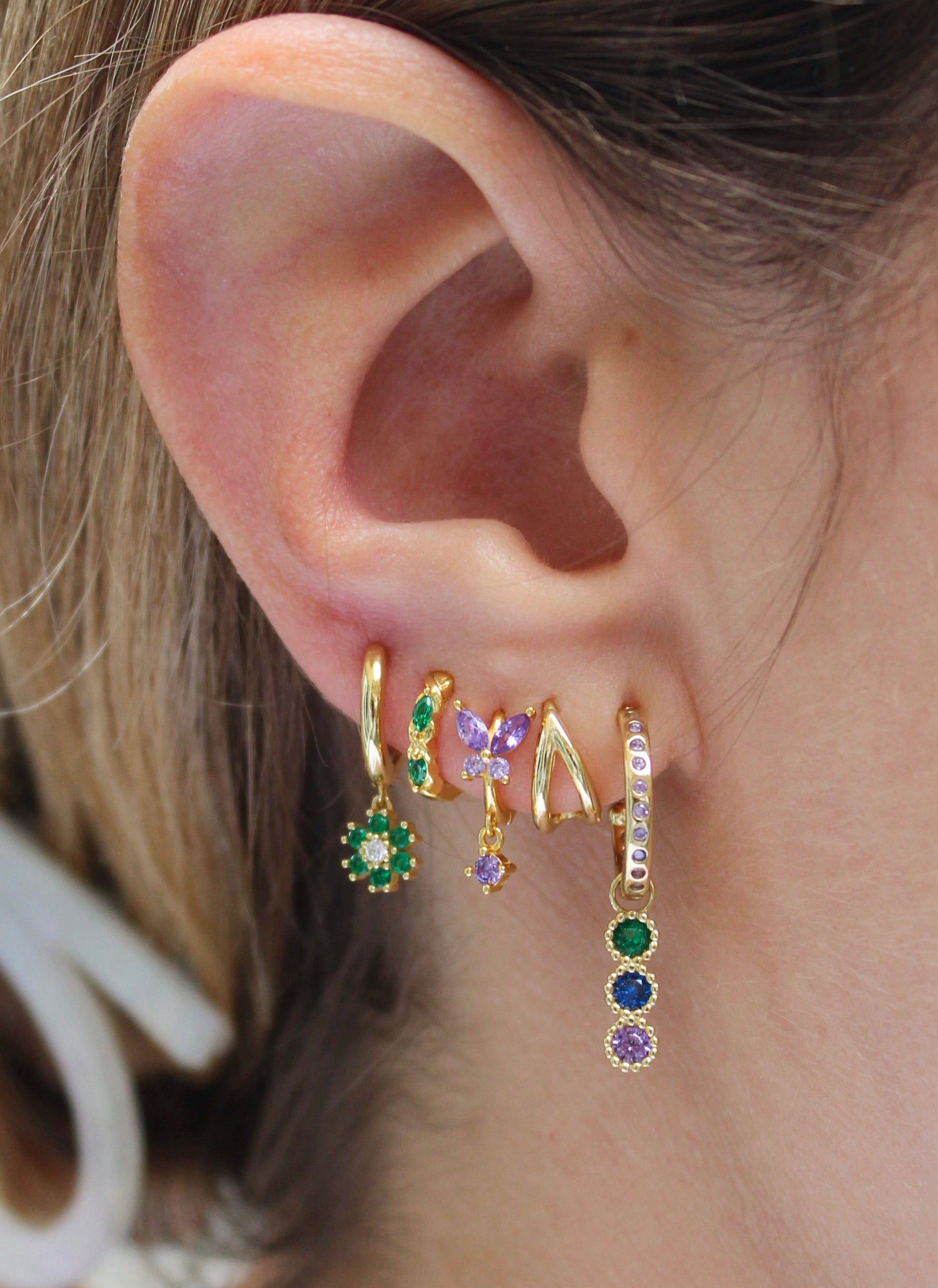 Pendientes Agathe Oro Verde