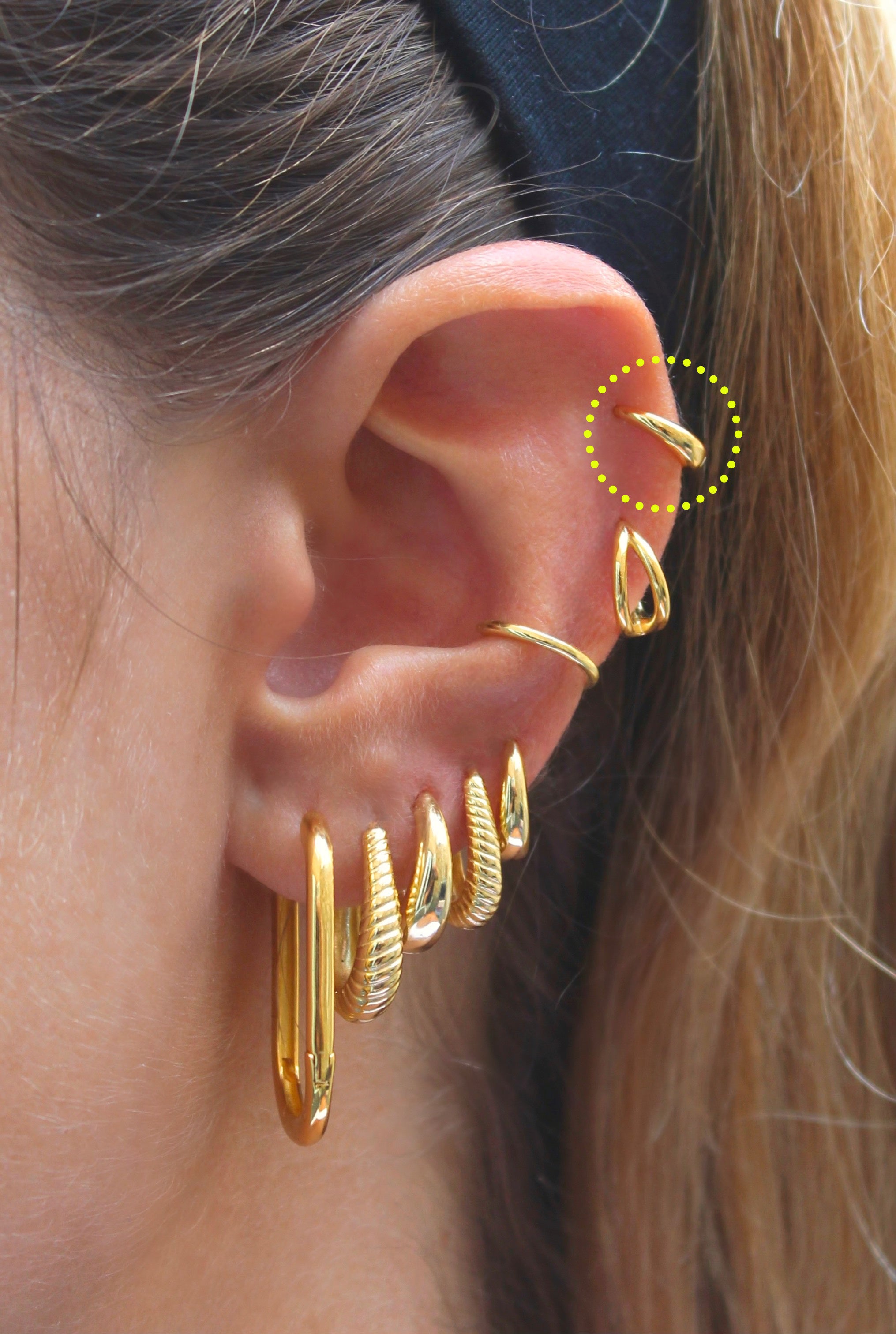 Aros Clásicos Ovalados Oro 10mm