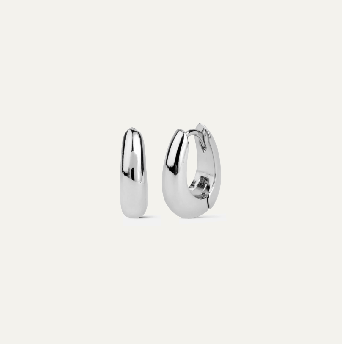 Aros Clásicos Ovalados Plata 12mm