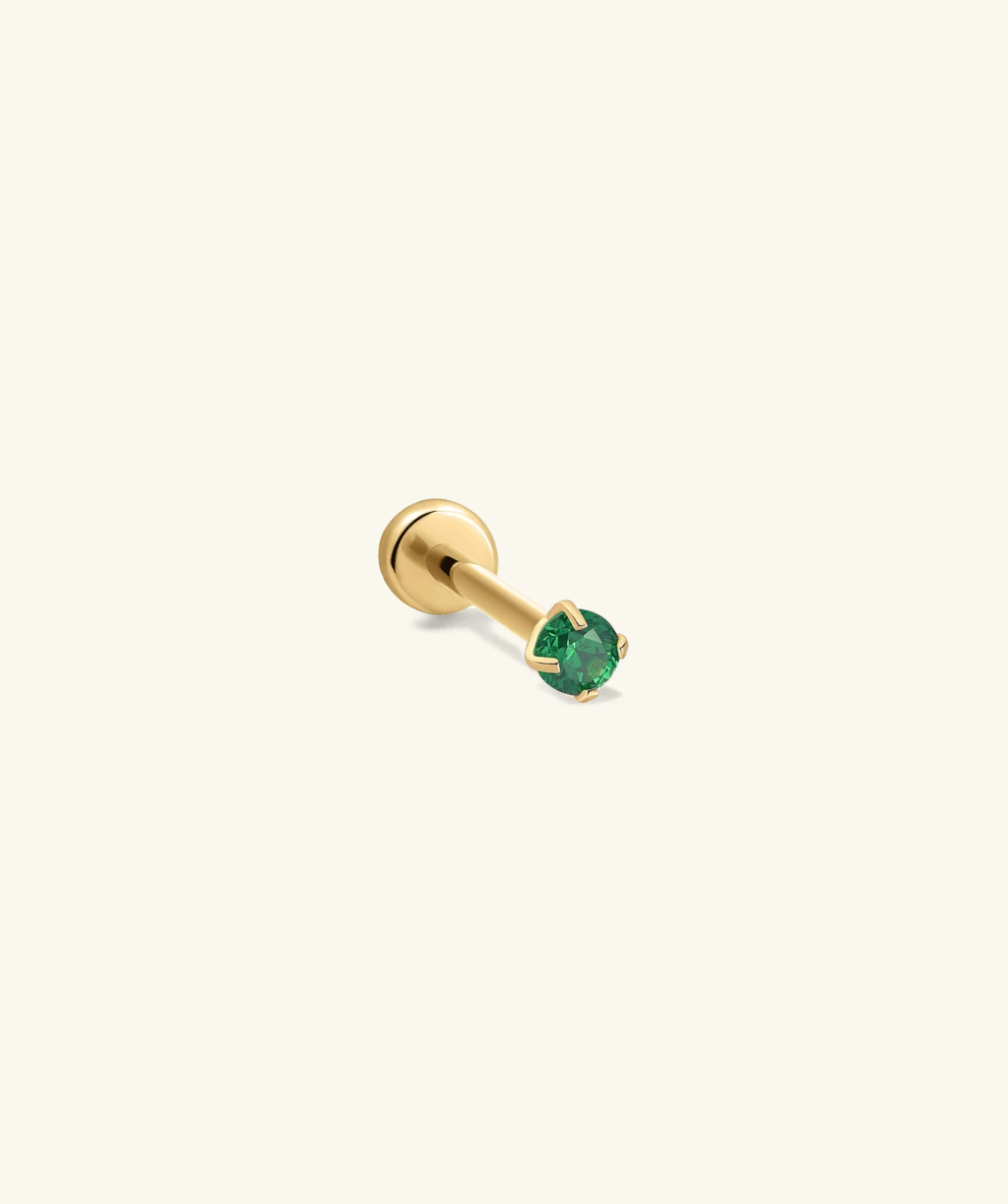Green Micro Crystal Titanium Flatback in Gold