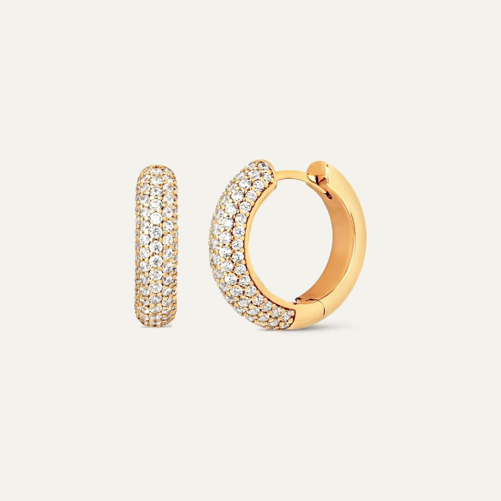 Medium Moreira CZ Pavé Gold Hoops