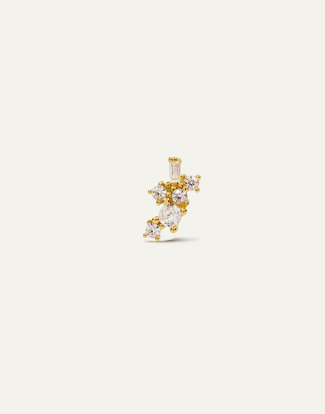 Climbing Flower Gold Stud