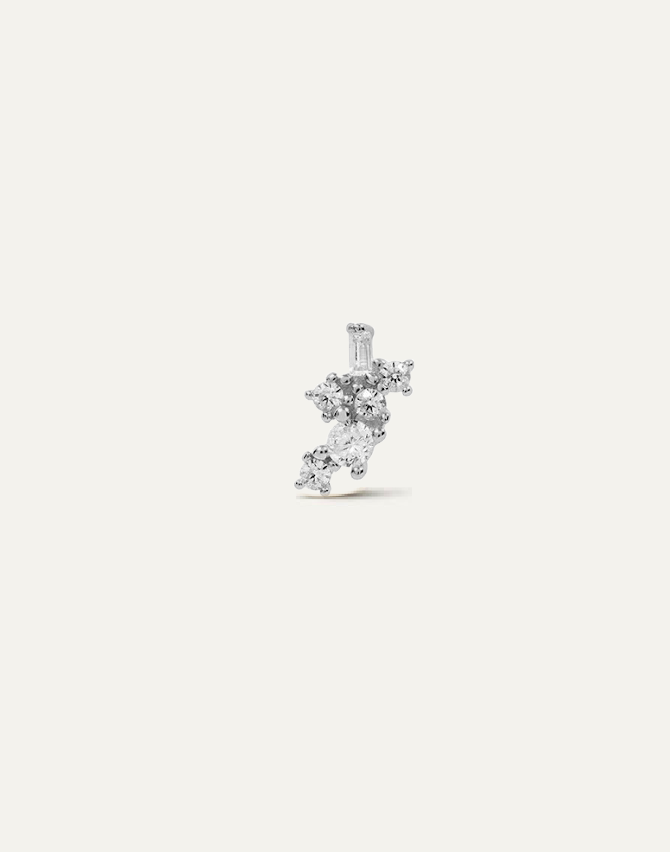 Climbing Flower Silver Stud