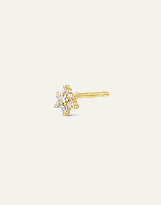 CZ Blossom Gold Stud