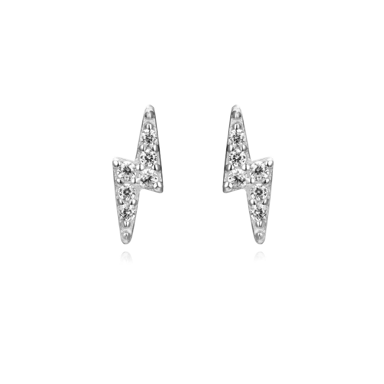 Pendientes de plata relámpago
