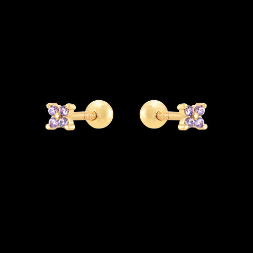 Piercing Flor Oro Violeta