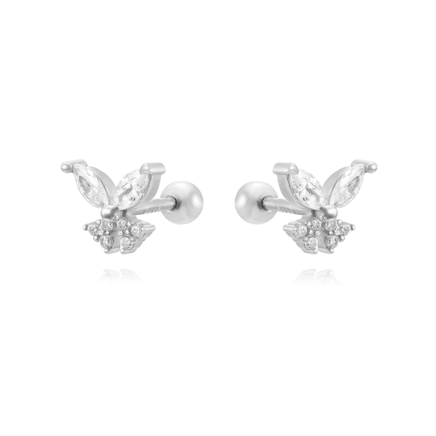 Piercing Barra Plata Mariposa