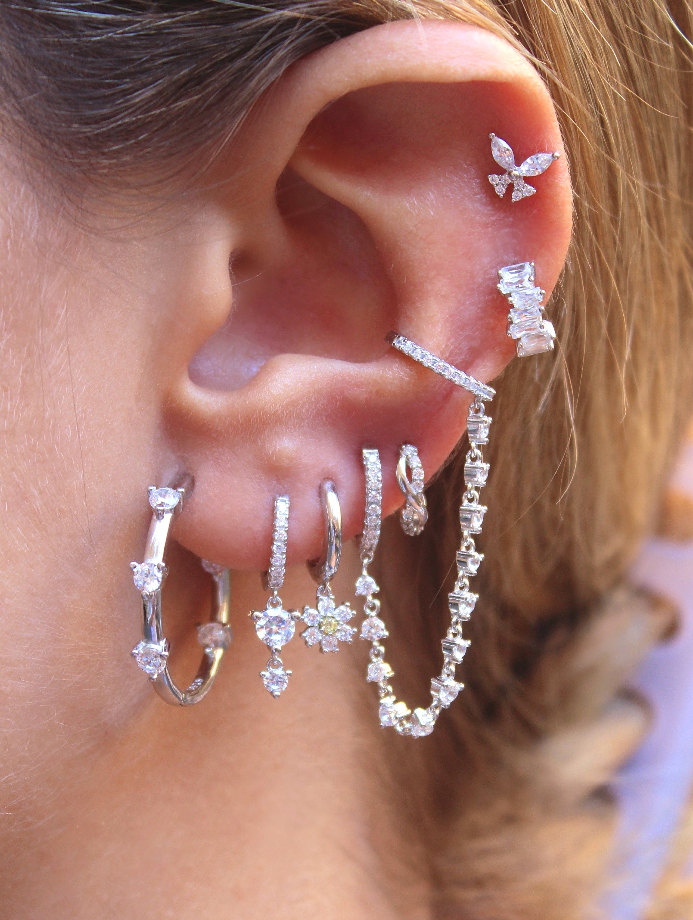 Piercing Barra Plata Mariposa