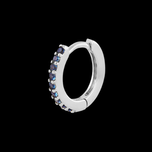 Aro Plata Yvonne Azul
