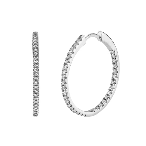 Aros Clásicos De Plata Con Pavé De Circonitas 19mm