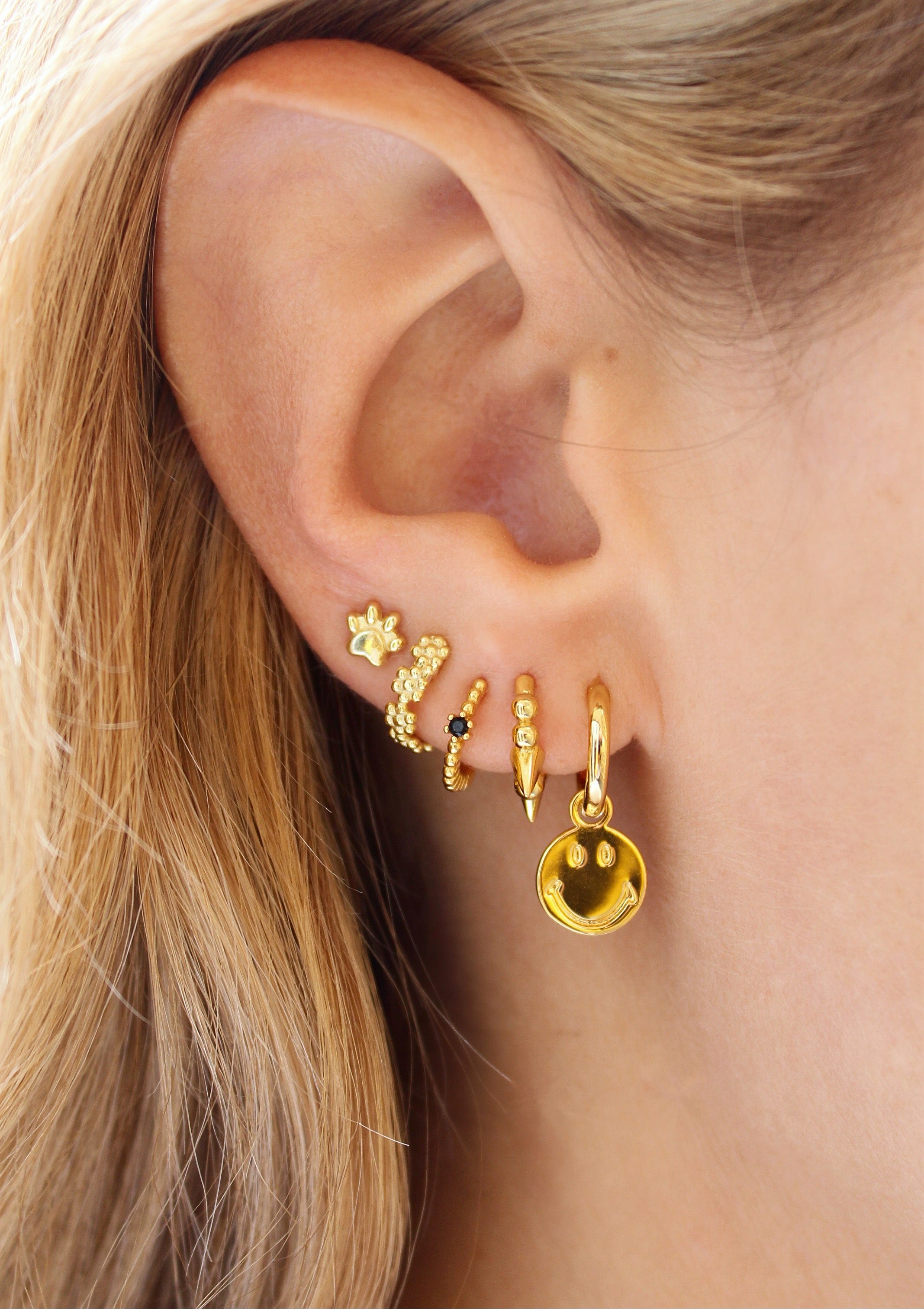 Pendientes Huella de Perro de Oro