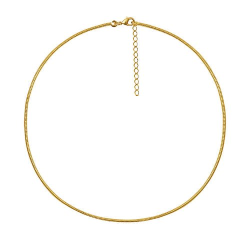 Collar Serpiente Plana Oro 2mm