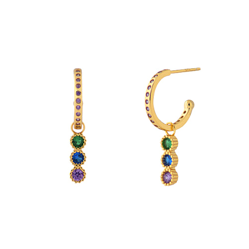 Pendientes Agathe Oro Verde