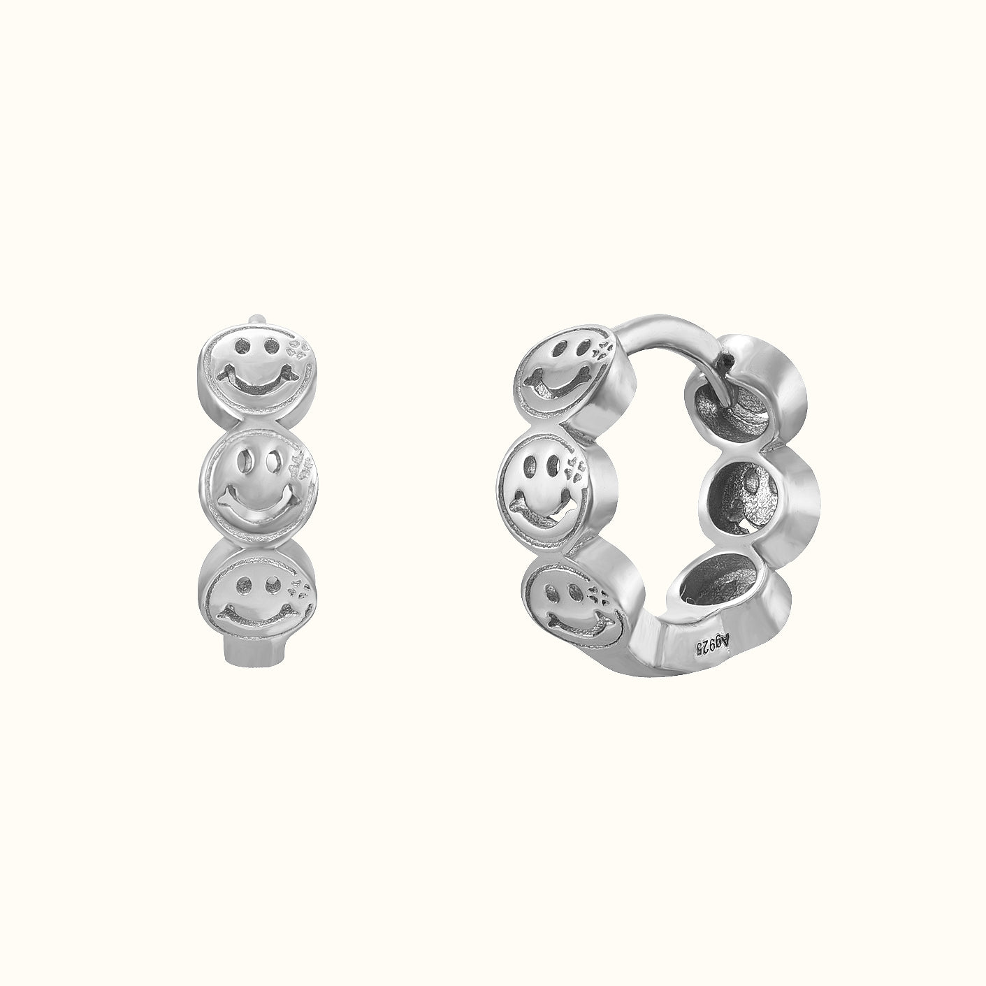 Aro Huggie de Plata Tres Sonrisas
