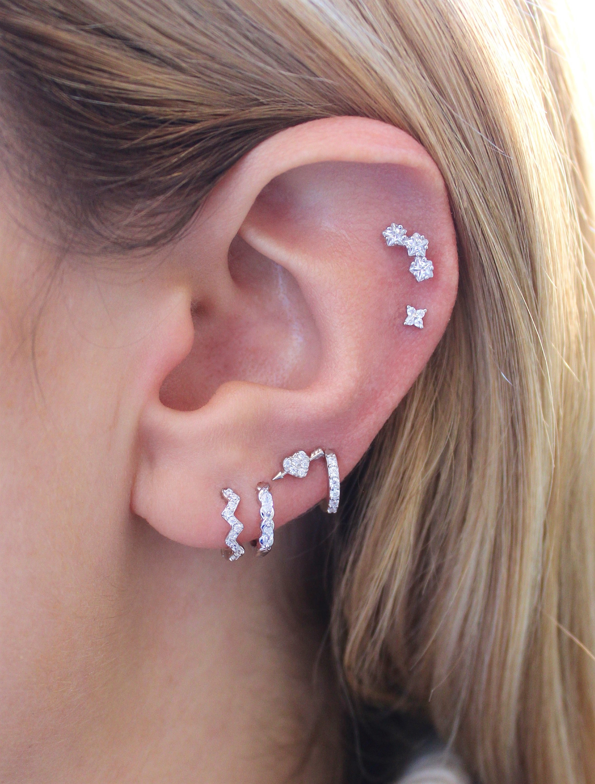 Pendientes de plata aplastados