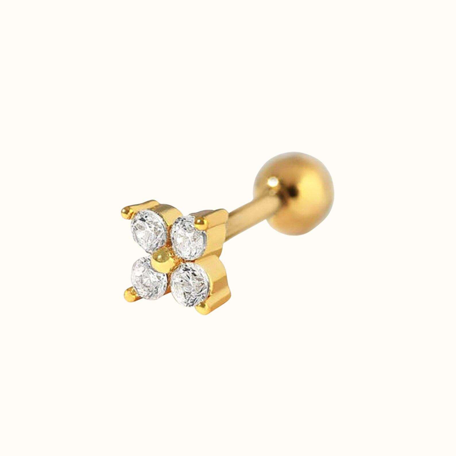 Piercing Barbell Flor Oro