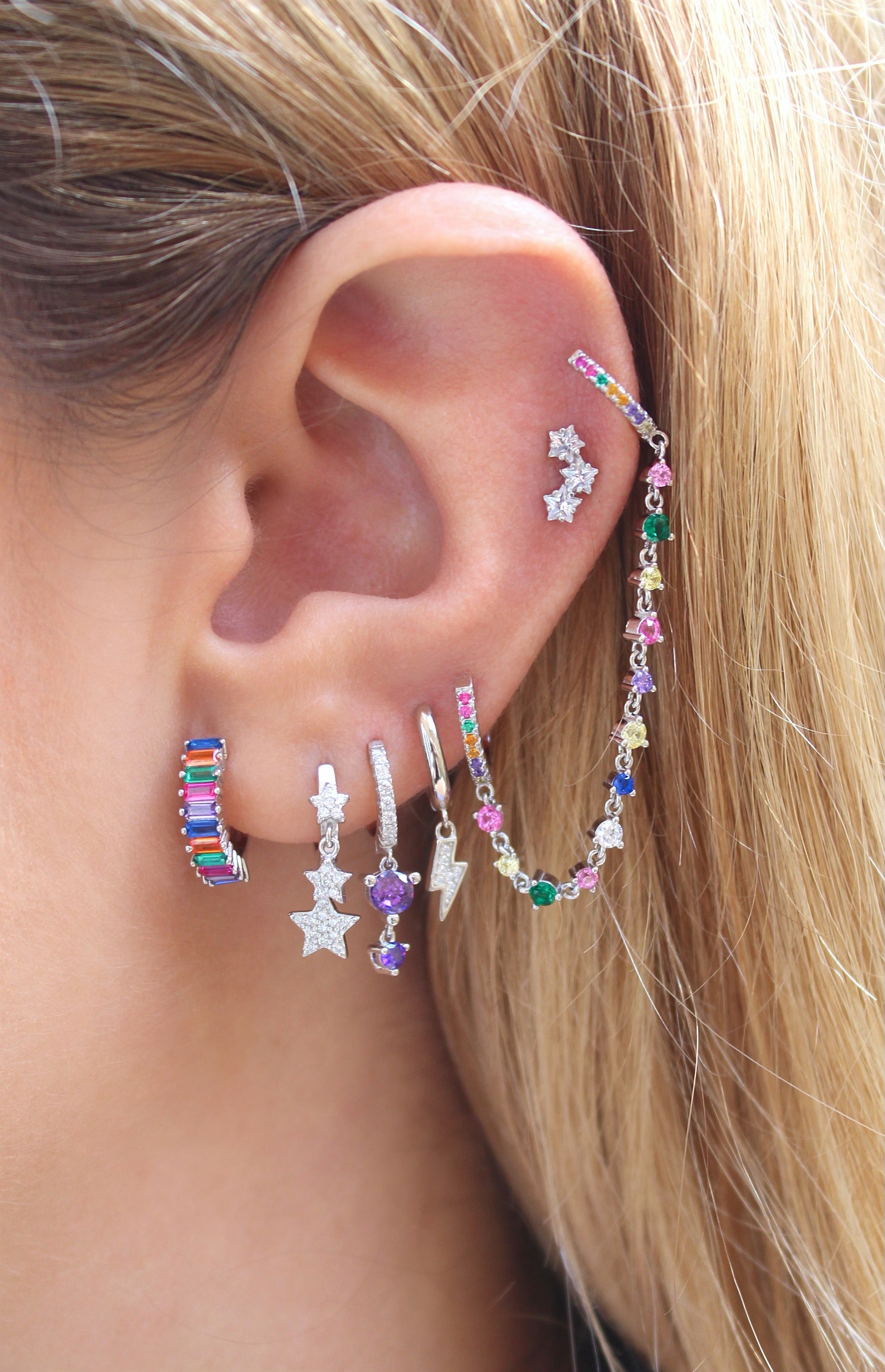 Pendientes Cascada Multi Plata