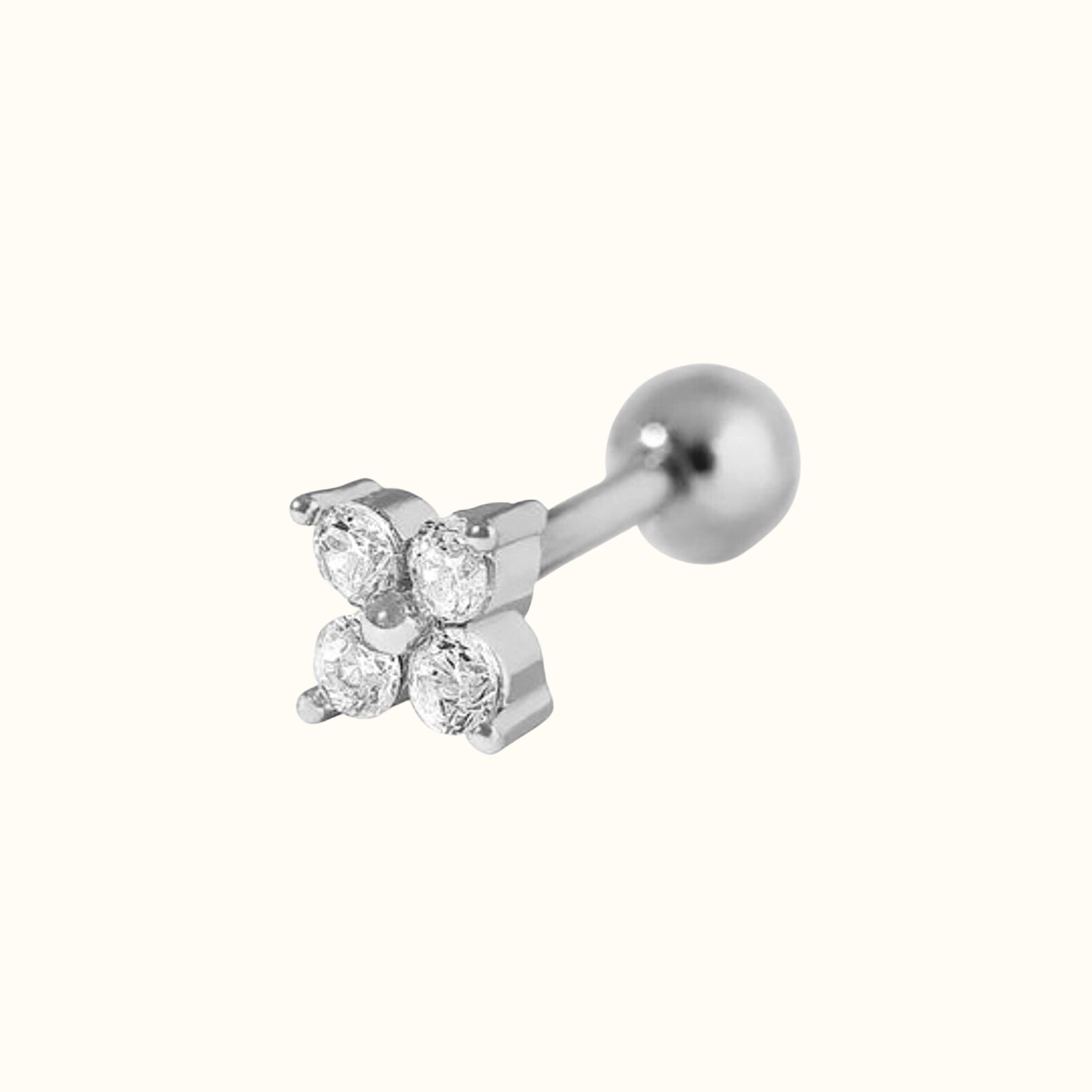 Piercing Barbell Plata Flor