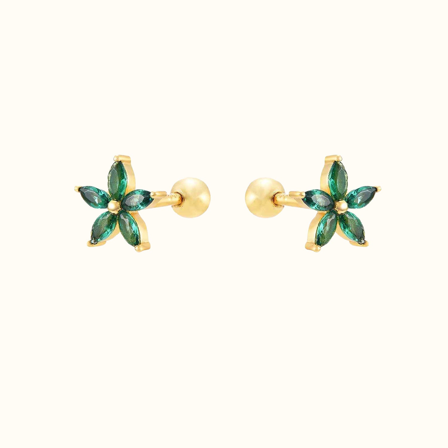 Piercing Estrella de Mar Oro Verde