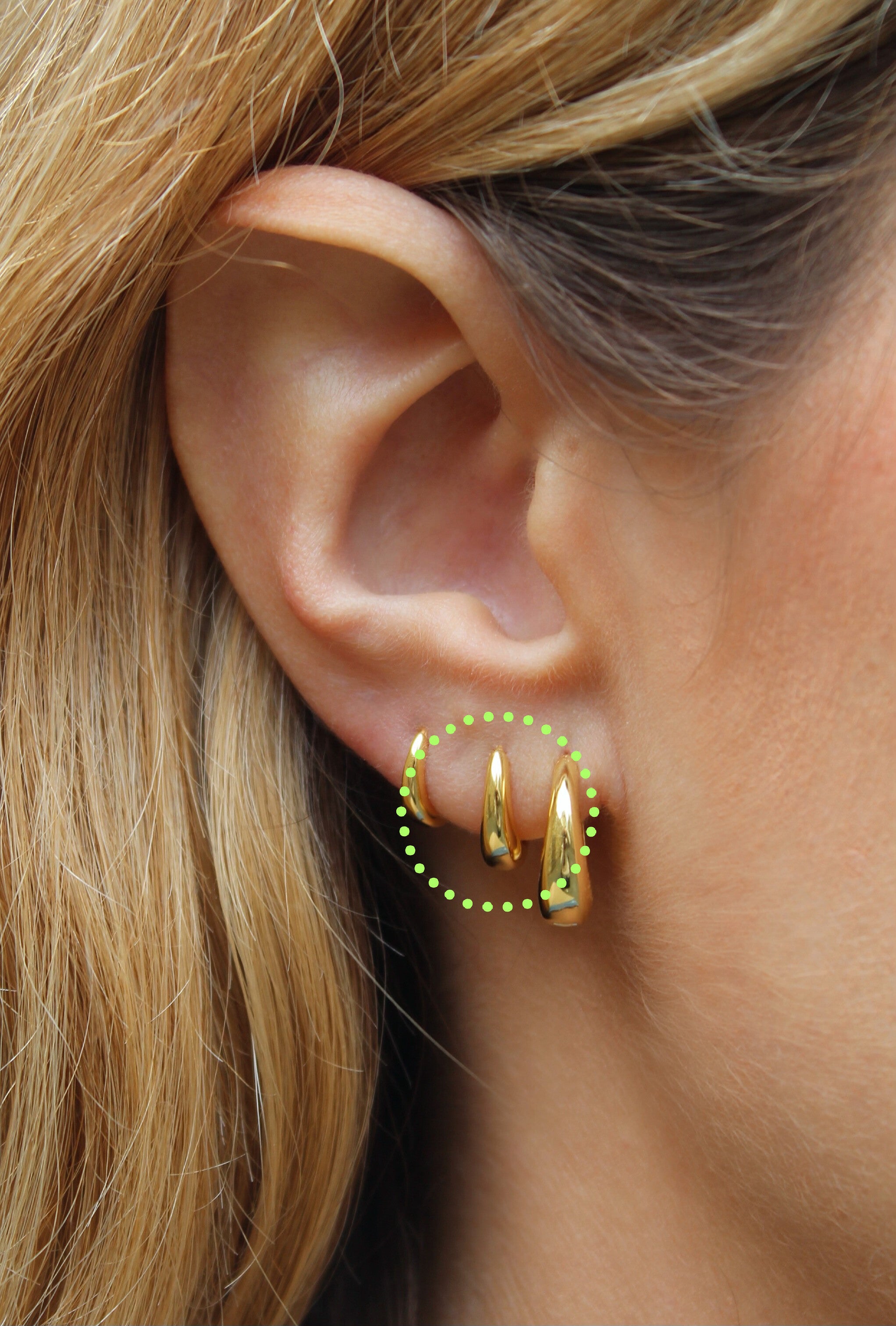 Aros Clásicos Ovalados Oro 12mm