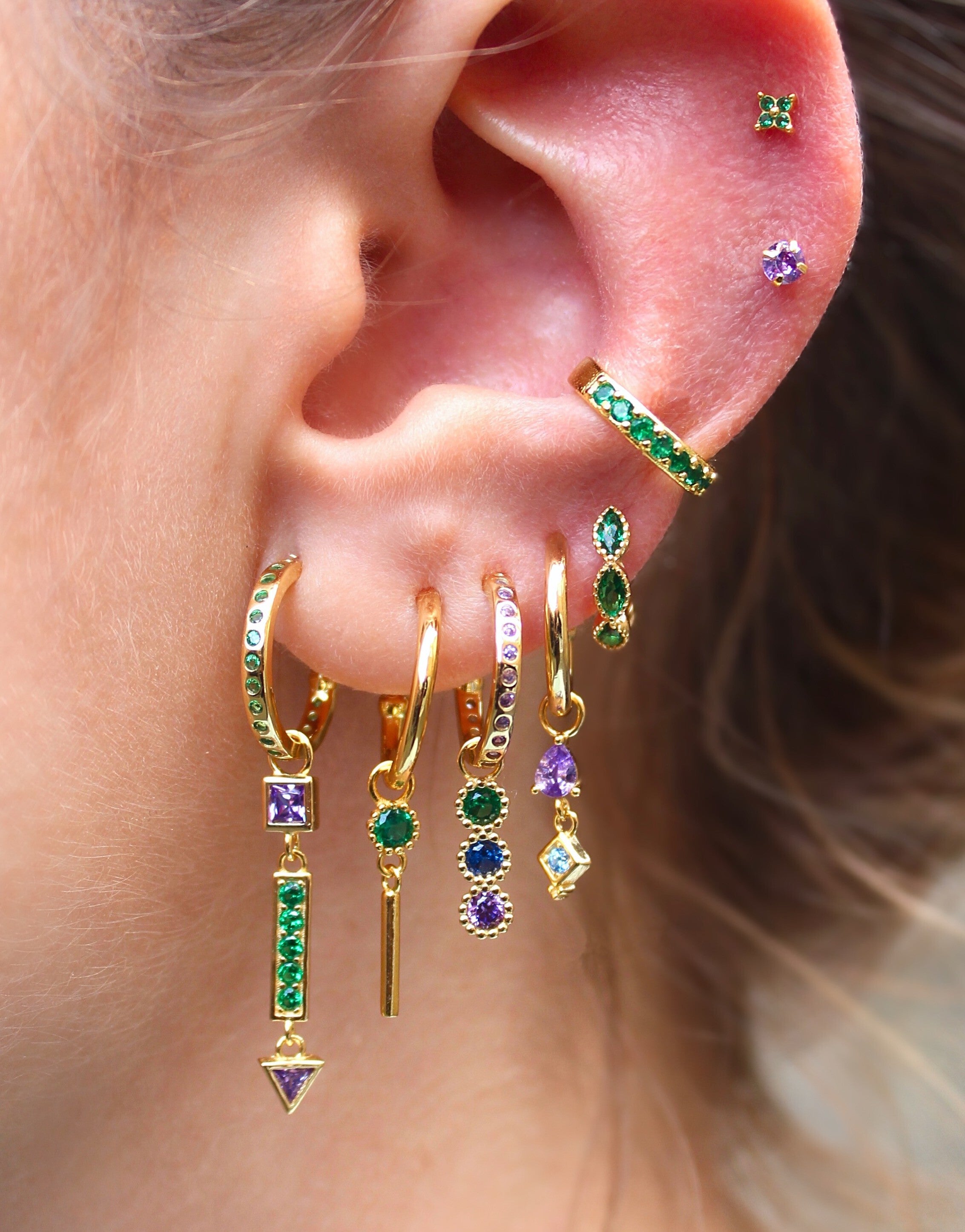 Pendientes Geneve Verdes