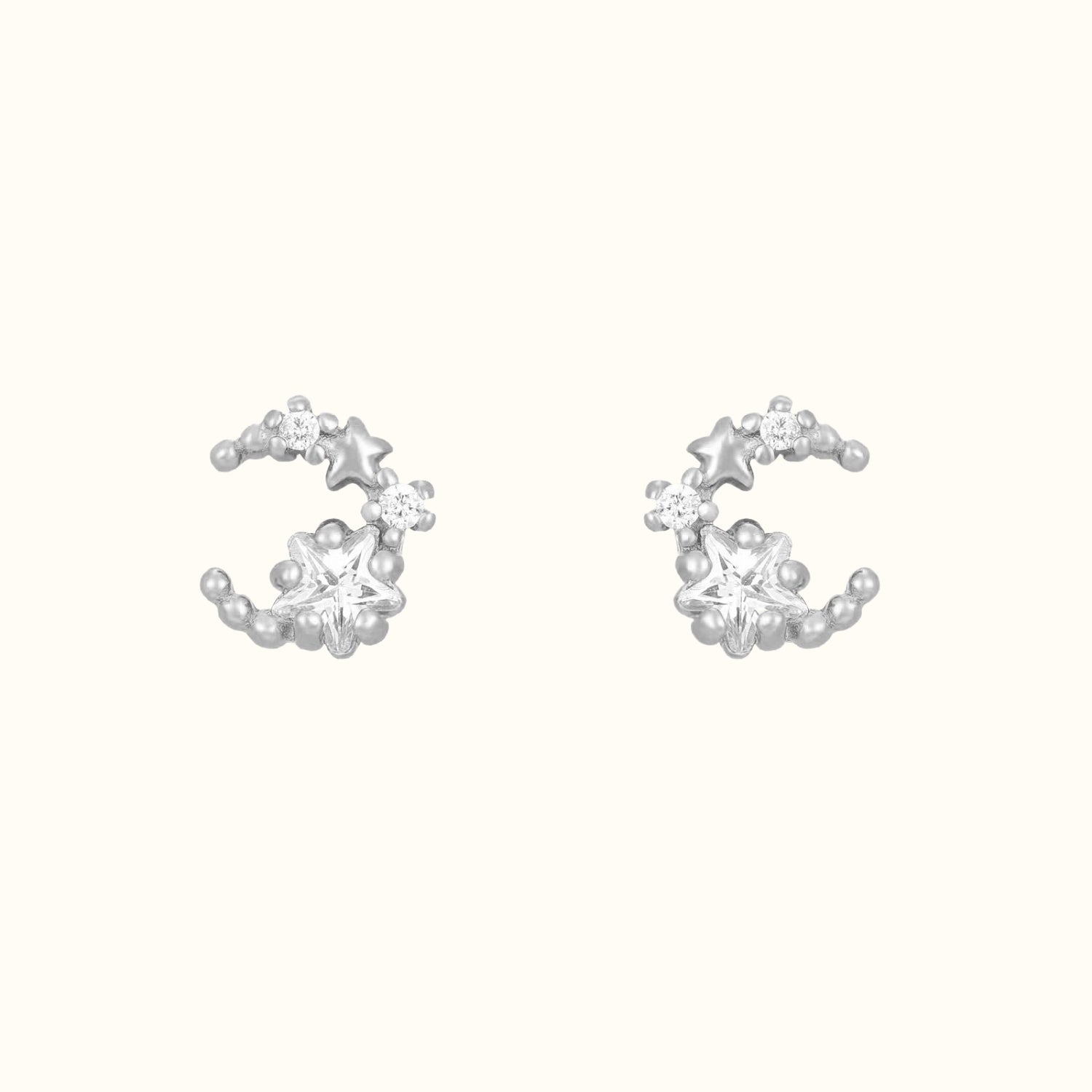 Pendientes Cosmo Luna Plata CZ