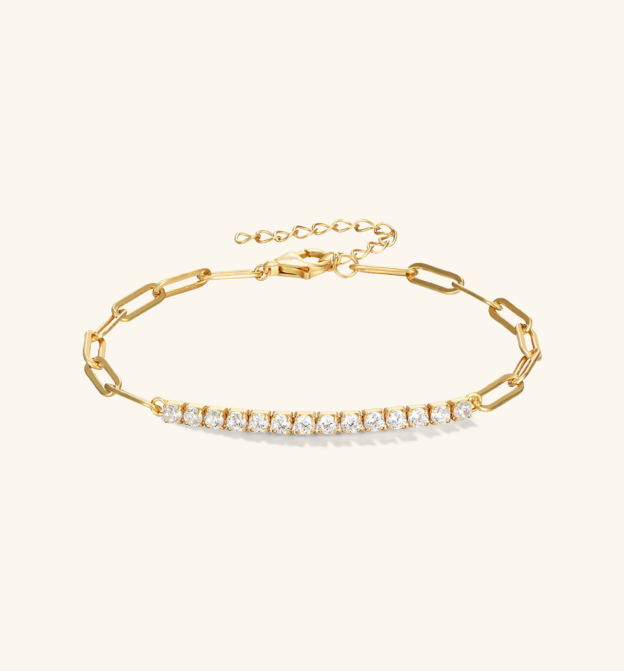 Tennis Half Link Gold Bracelet