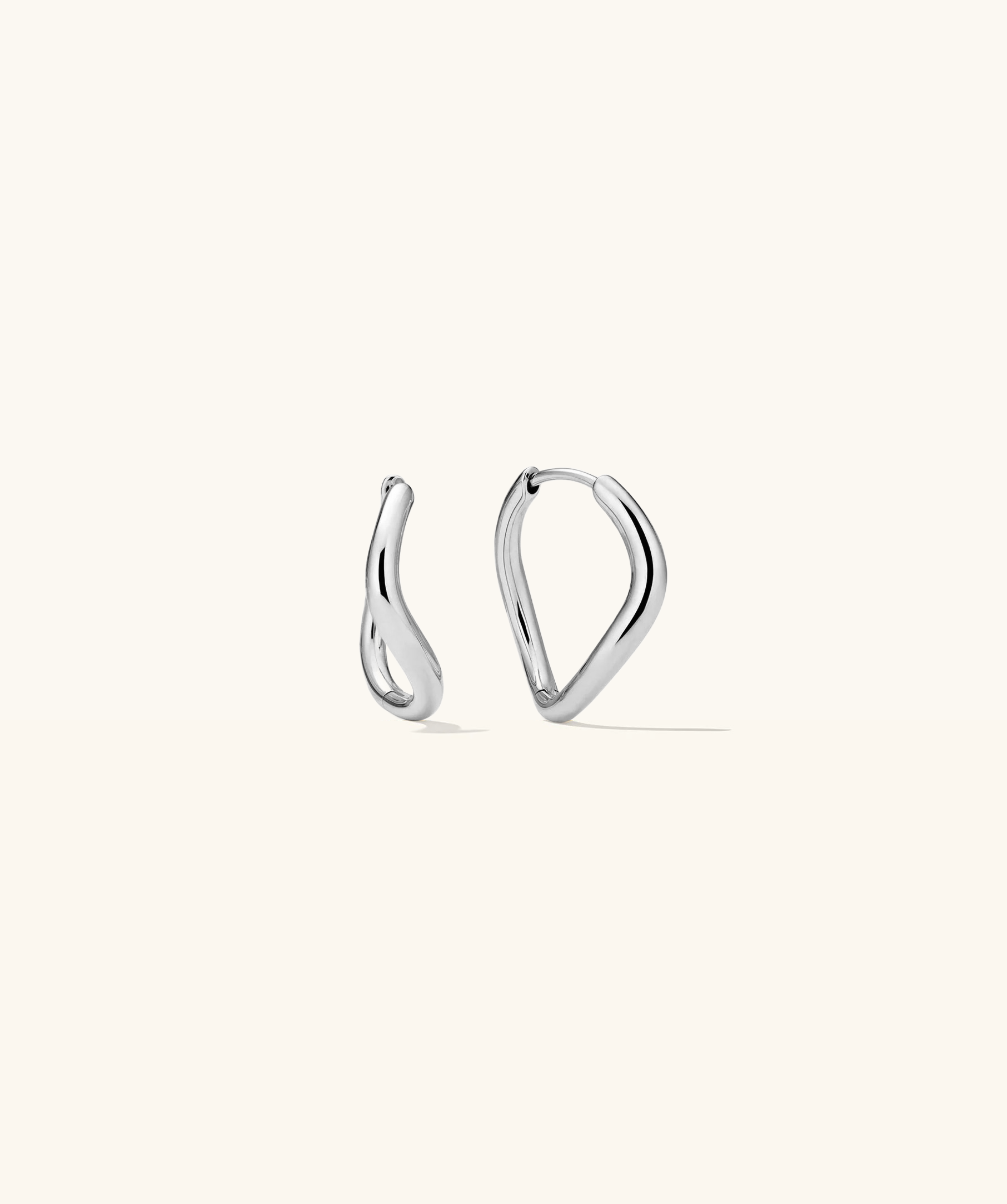 Irregular Melted Hoops in Silver