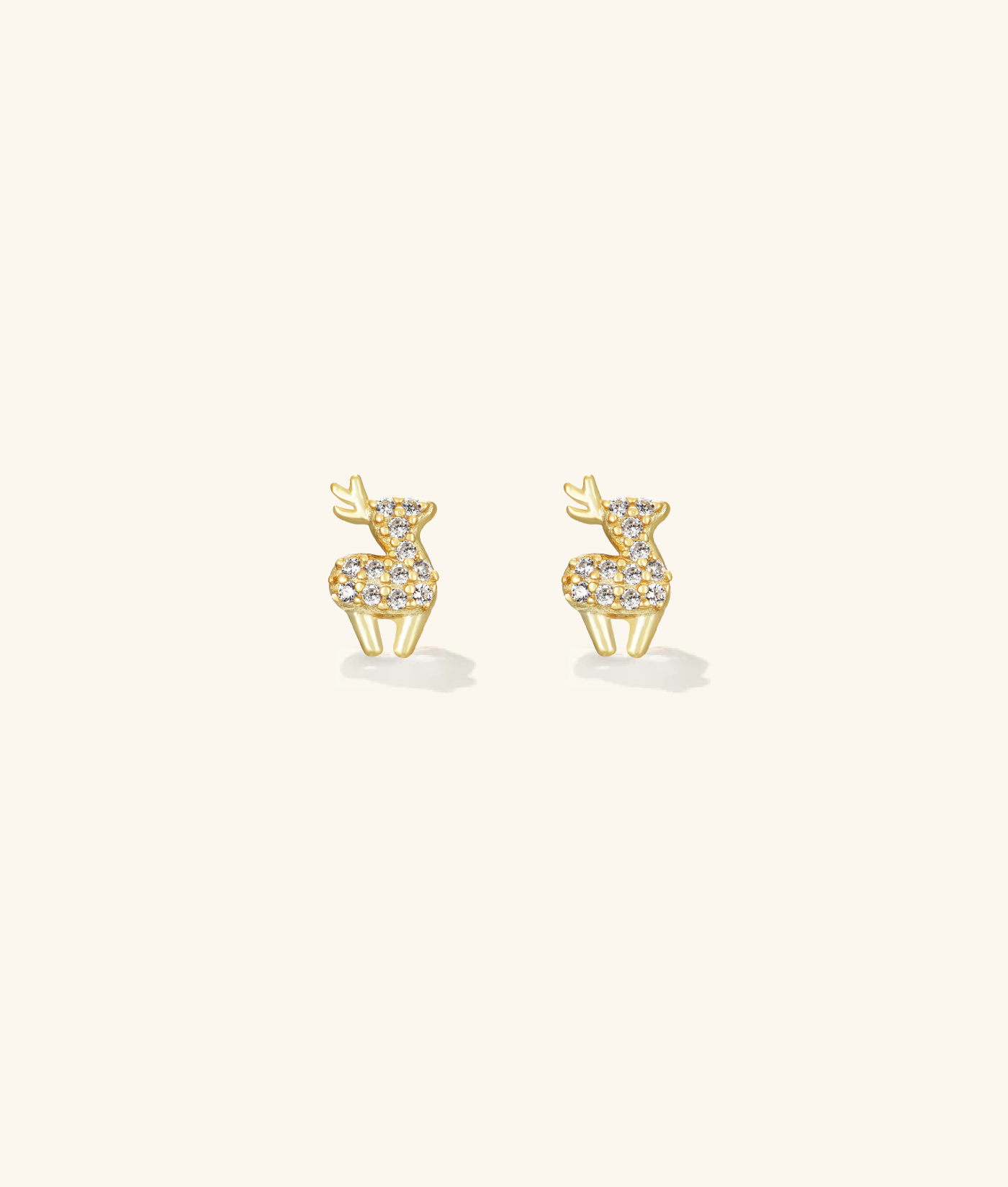 Reindeer CZ Gold Stud