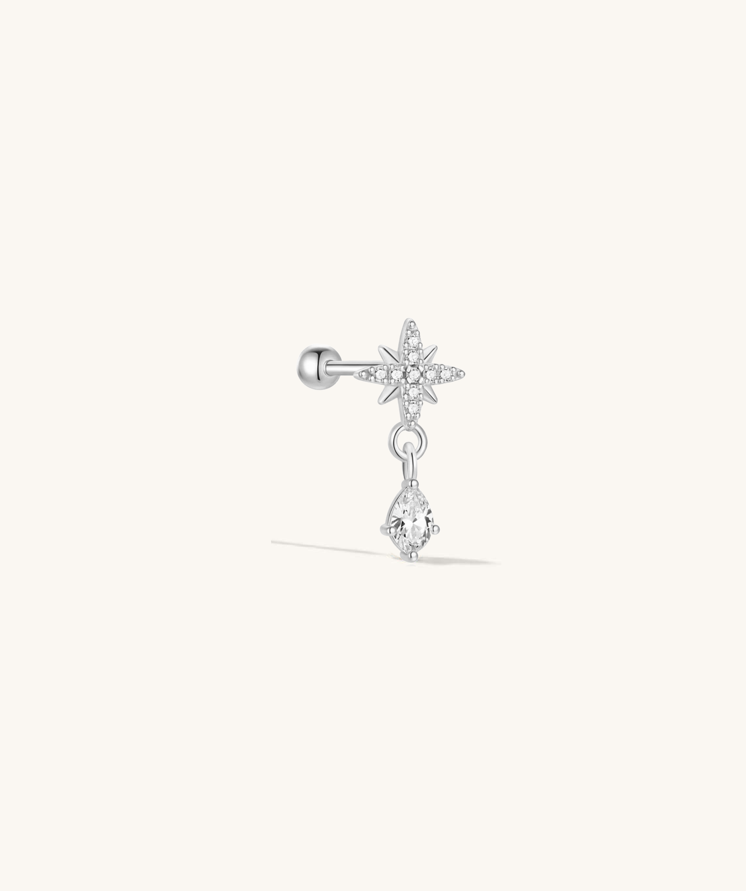 North Star Drop Flatback in Silver