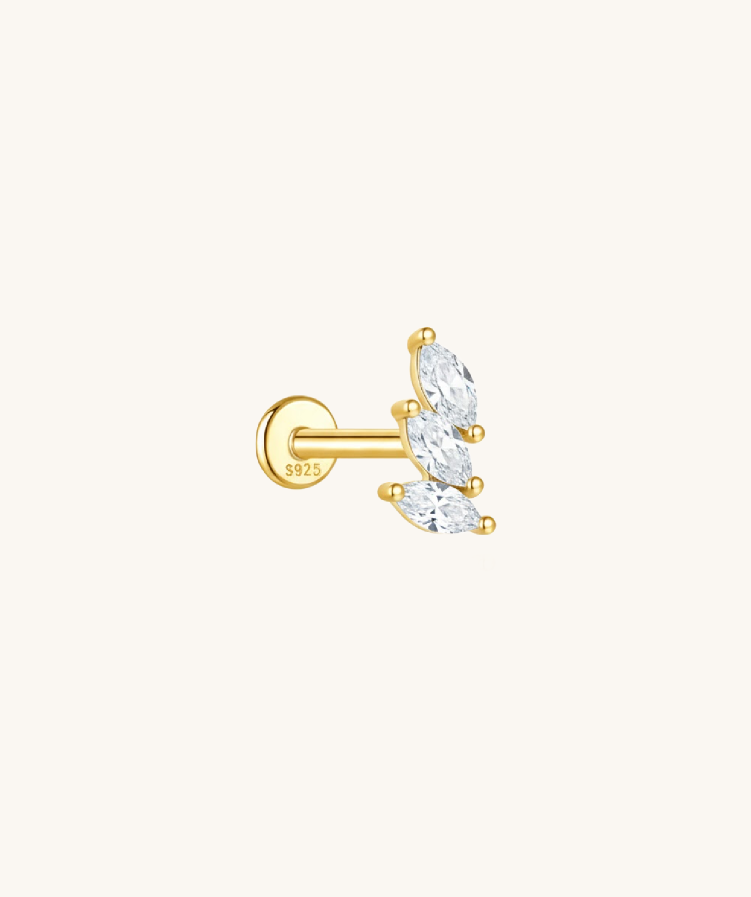 Marquise Cluster Flatback in Gold