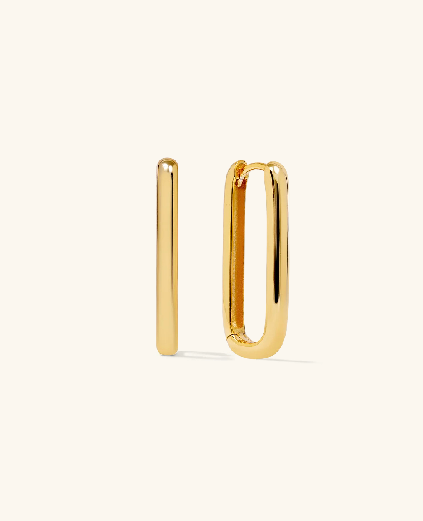 Block Medium Gold Hoops