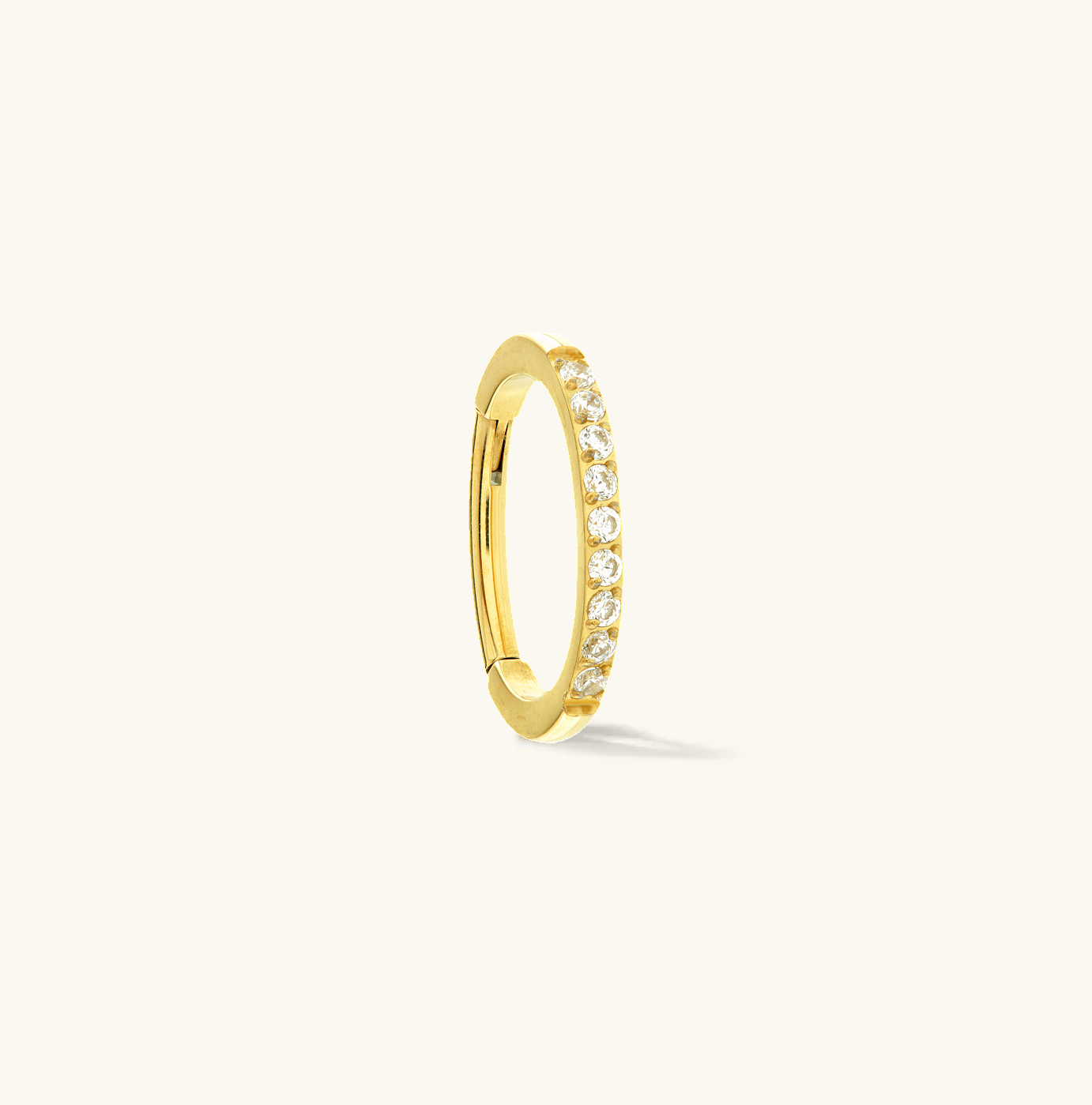 Rook Oval CZ Pavé Gold Clicker