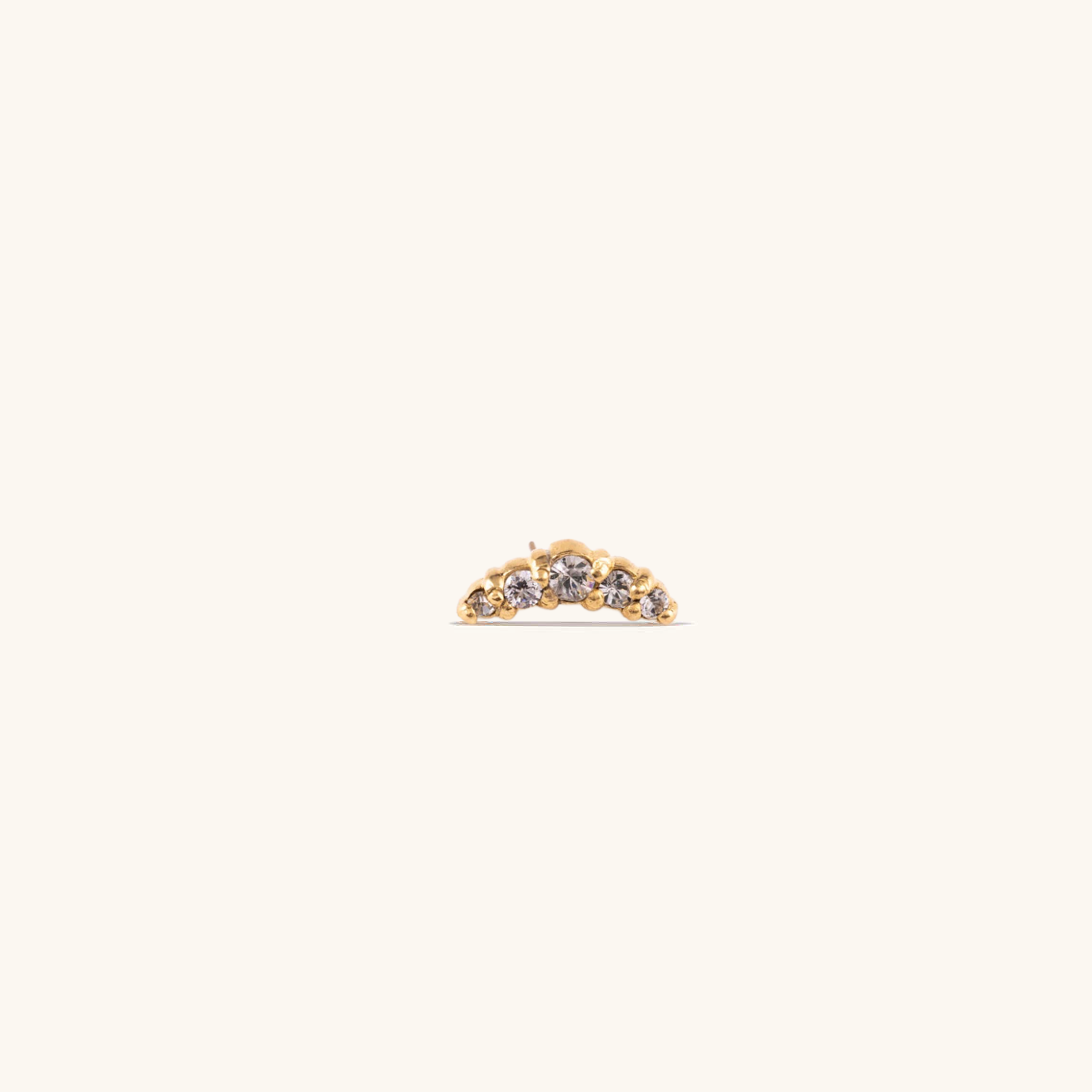 Mila Bezel Gold Flatback Stud