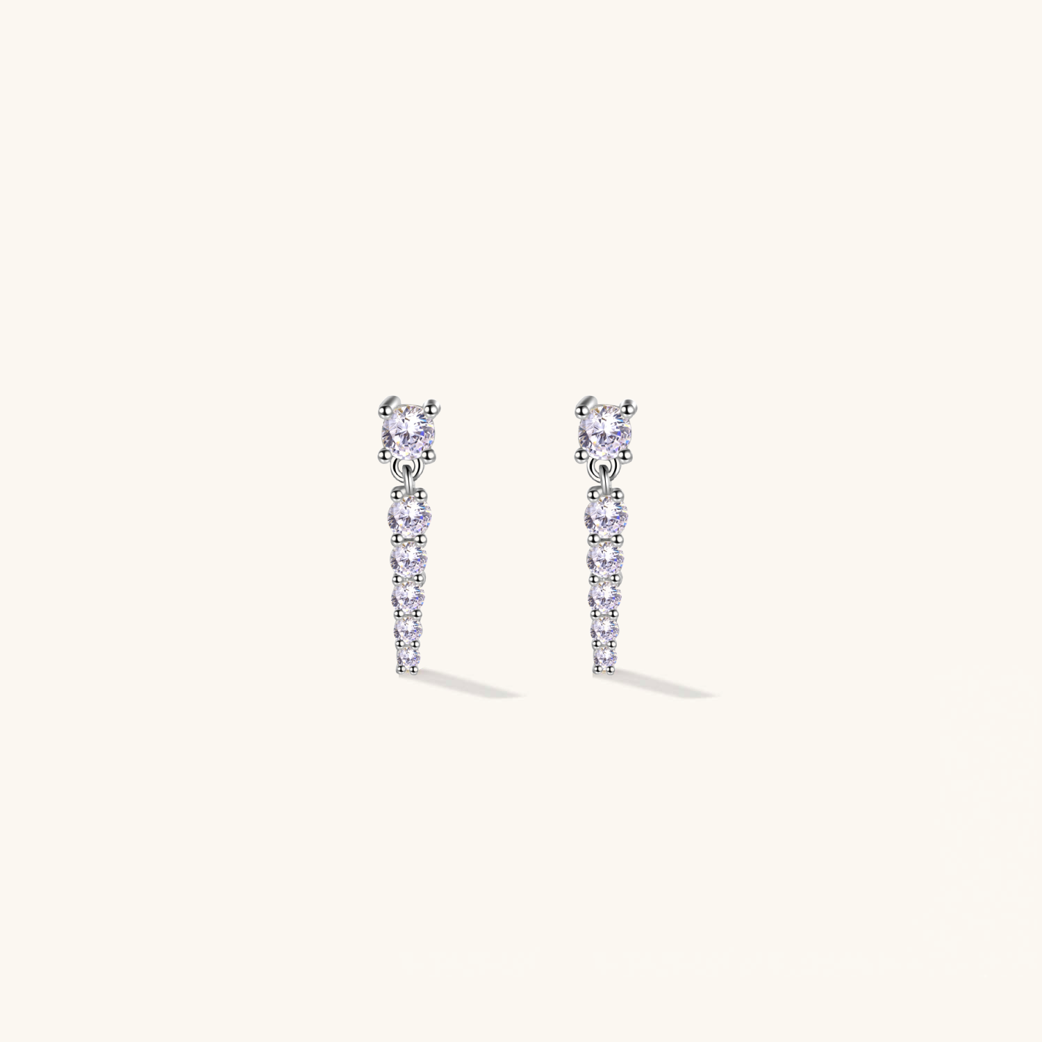Caterpillar CZ Silver Earrings
