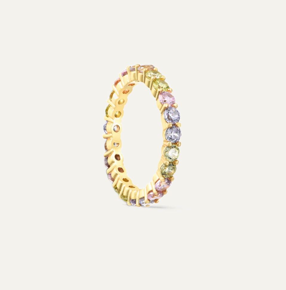 Pastel Pavé Gold Ring