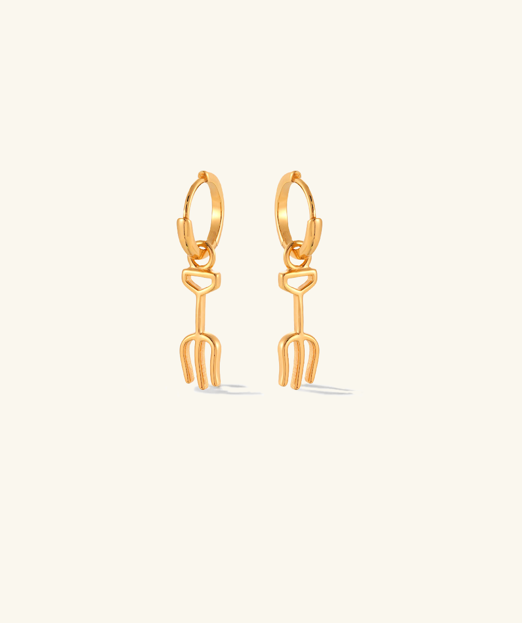 Farmer Fork Hoops in Gold