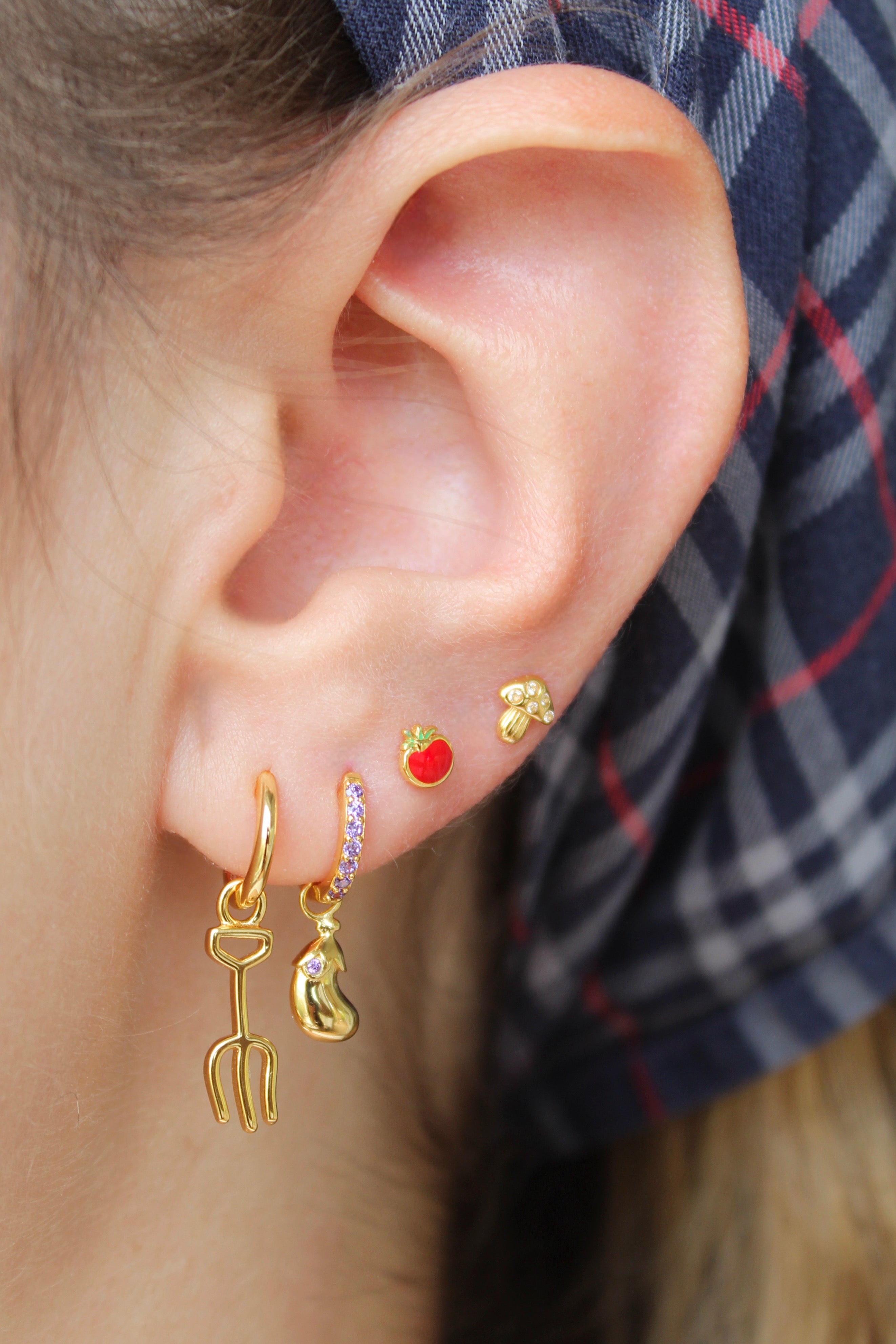 Tomato Studs In Gold