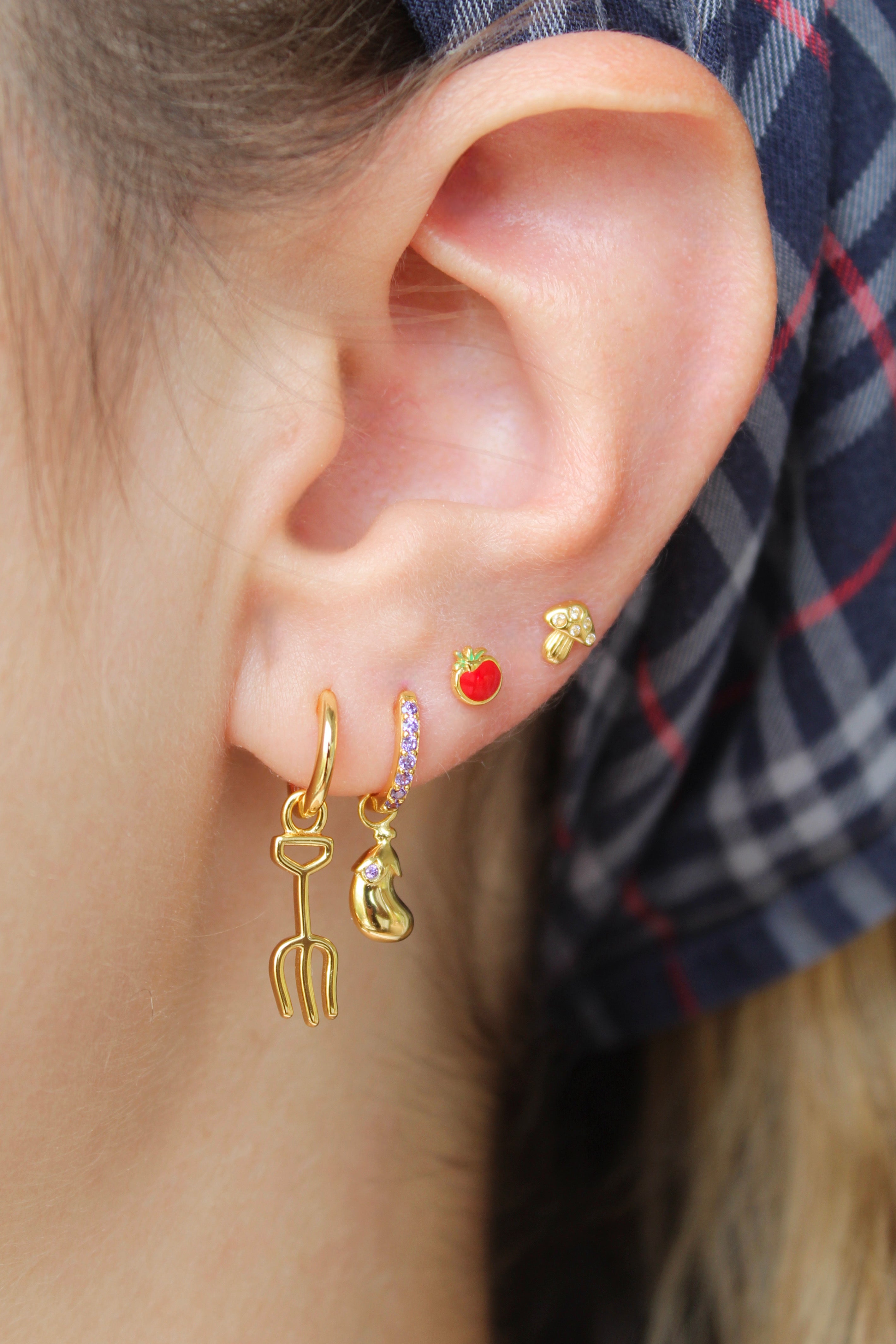 Tomato Studs In Gold