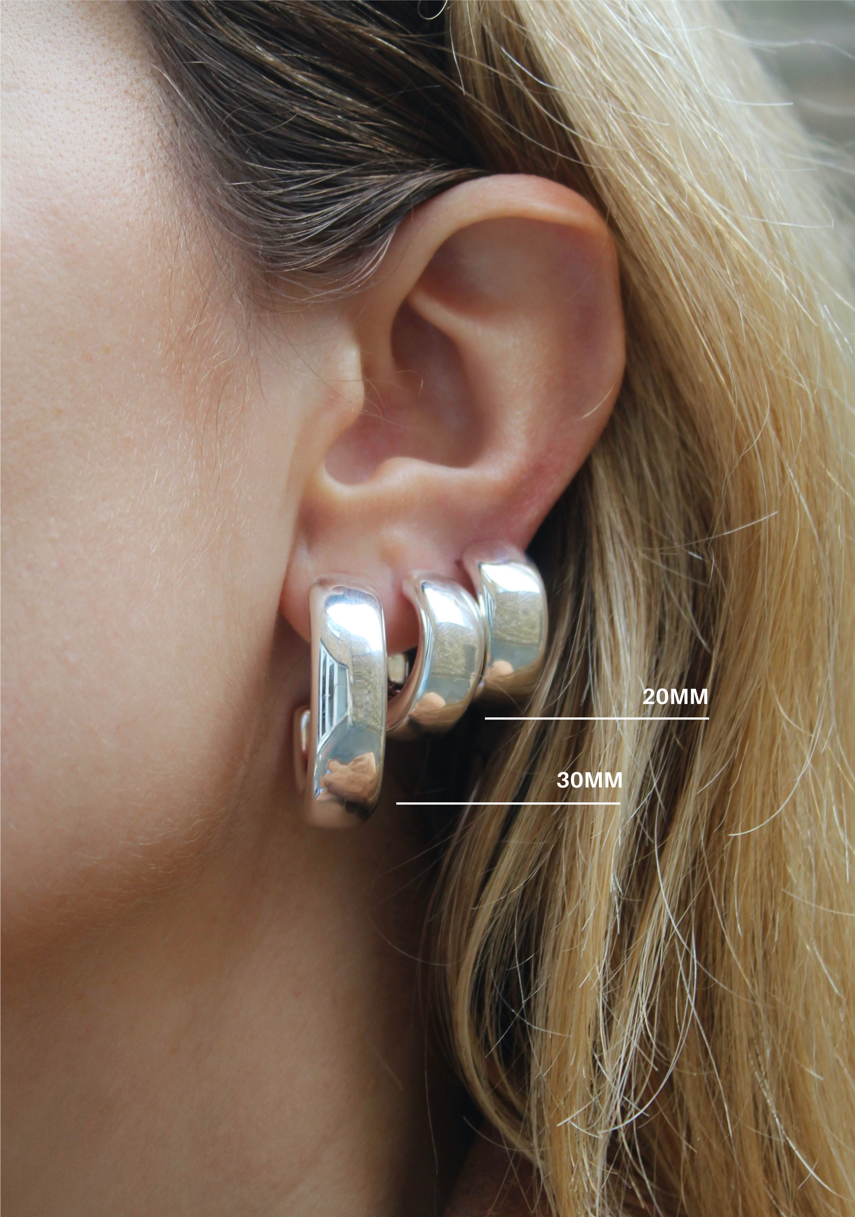 Chubby Small Silver Hoops