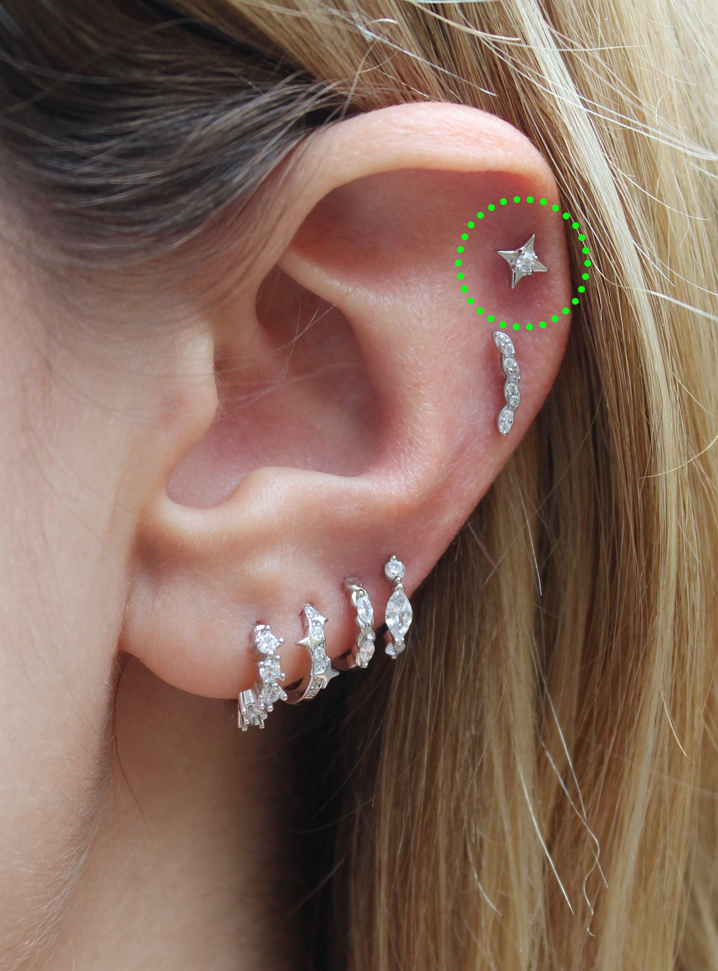 Cosmic Star Silver Flatback Stud